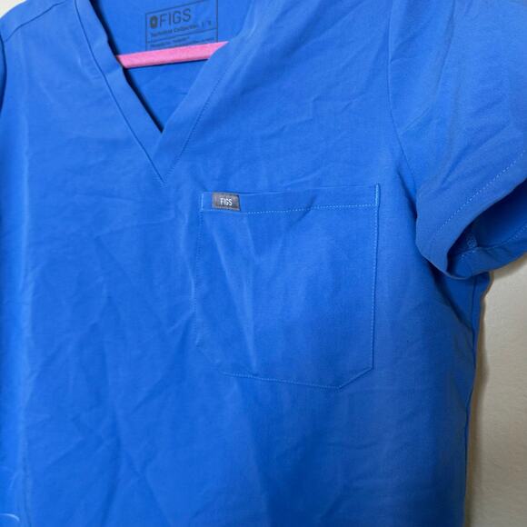 Figs Casma Three-Pocket Scrub Top™ Womens Size Small Cosmic Blue Nurse Medical - Picture 6 of 6